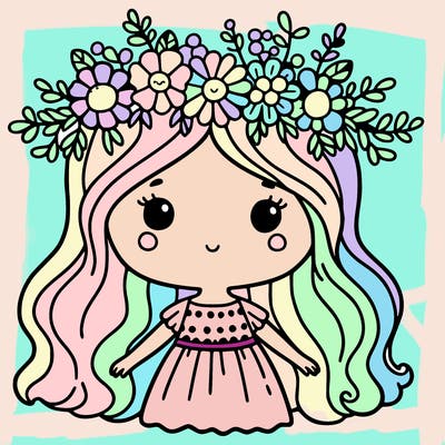 girl with flowers crown