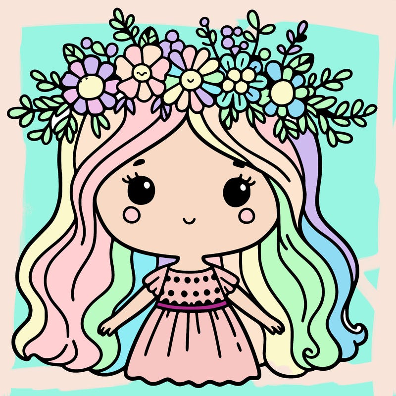 girl with flowers crown