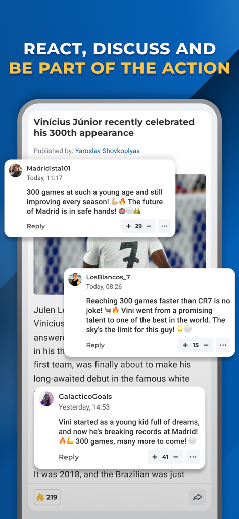 Madrid Live - For Real Fans - Discussione della community di tifosi del Real Madrid e sezione commenti nell'app Madrid Live