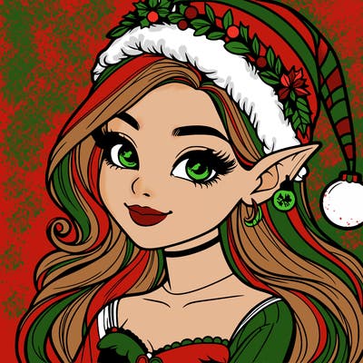 christmas girl elf realistic