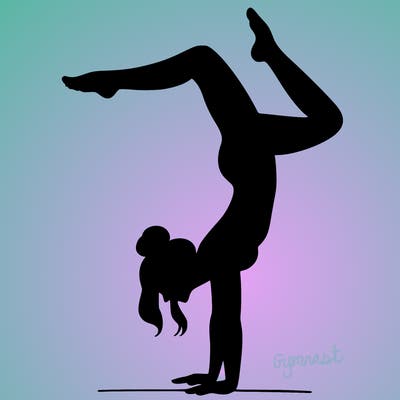 a woman doing a handstand
