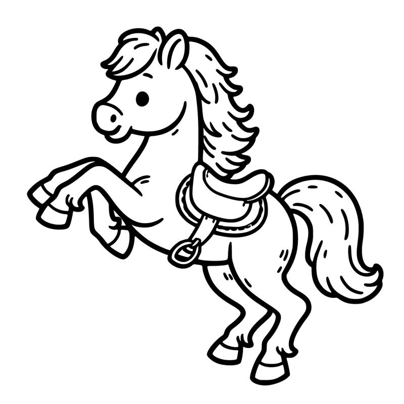 horse four legs rearing saddle