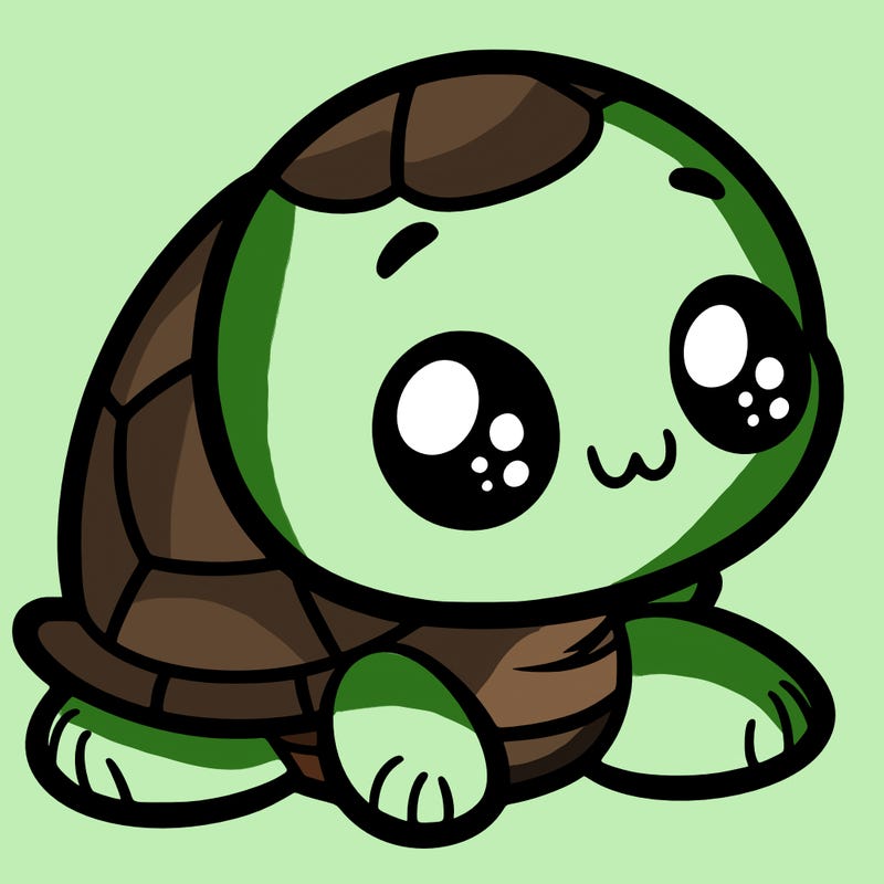 cute little animated turtle