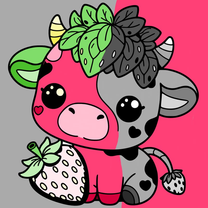 cute strawberry cow