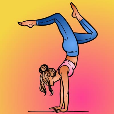 a woman doing a handstand