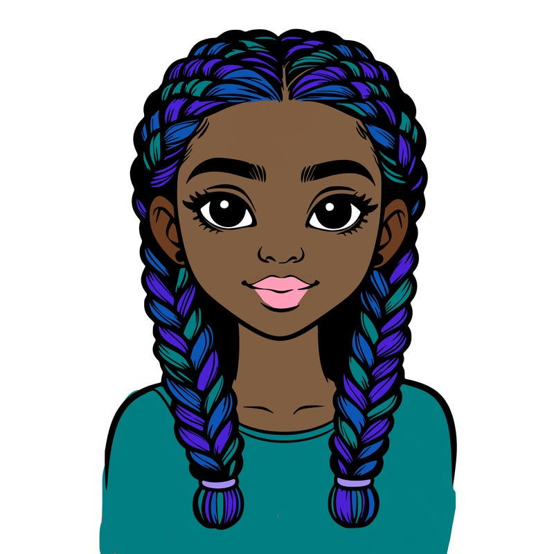 realistic girl with braids