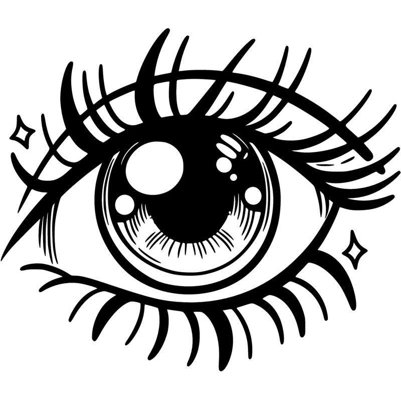 open eye white background