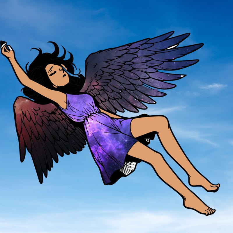 a falling angel realistic