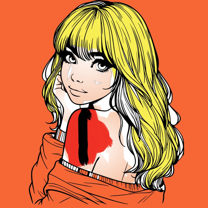 realistic girl with bangs looking over her shoulder