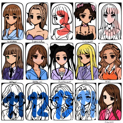 girls that look diffrent anime