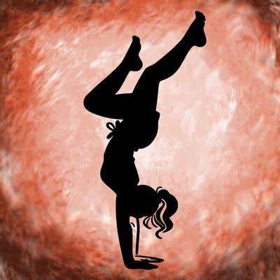 woman doing a hand stand