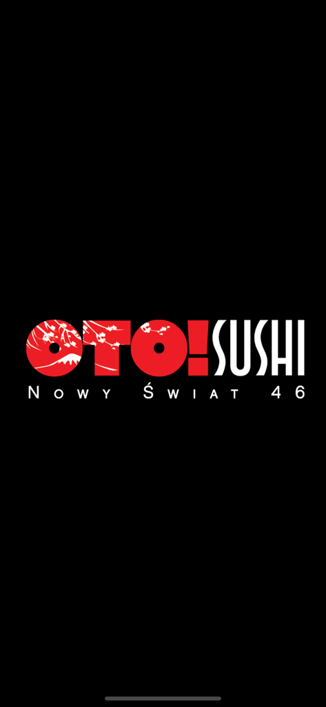 OTO Sushi App Logo auf schwarzem Hintergrund