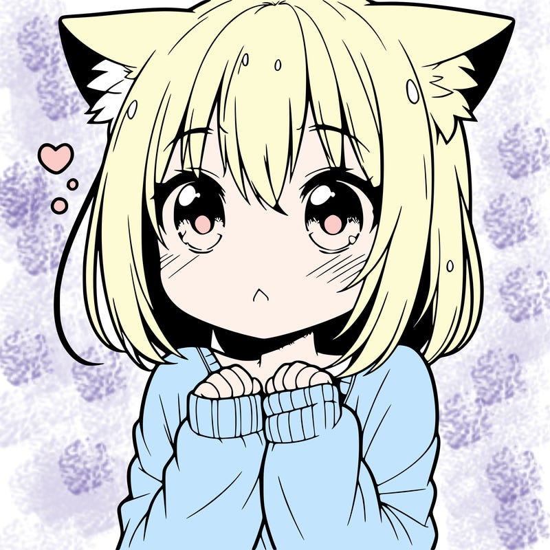 shy anime catgirl