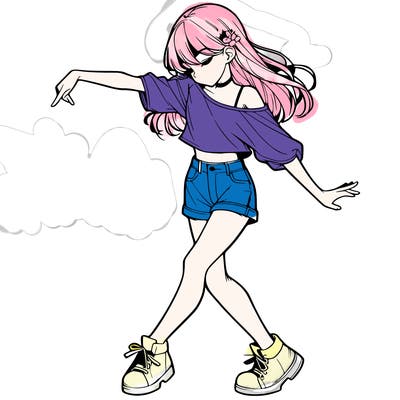 realistic girl danceing