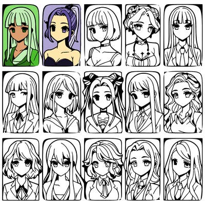 girls that look diffrent anime