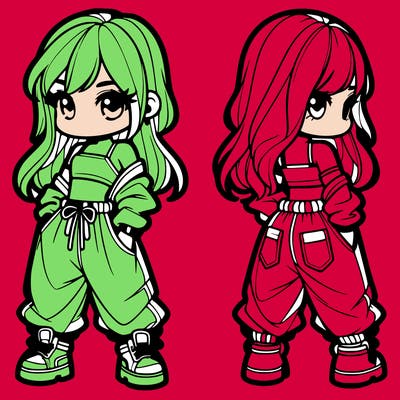 girl in crop top and baggy pants