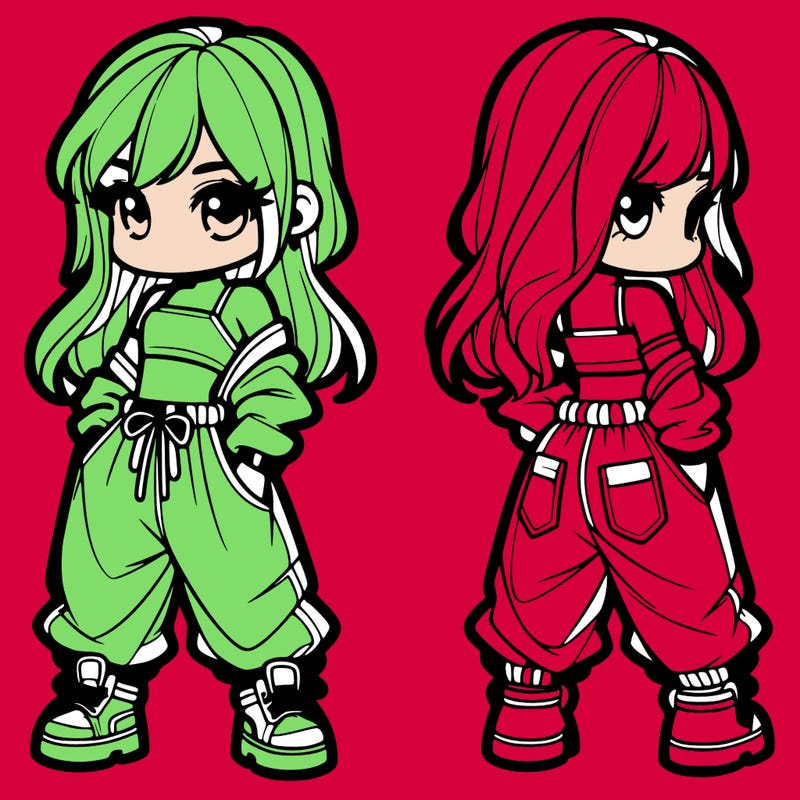 girl in crop top and baggy pants