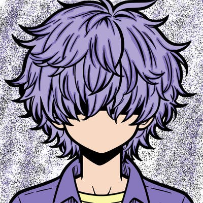 manga boy fluffy hair covering his eyes