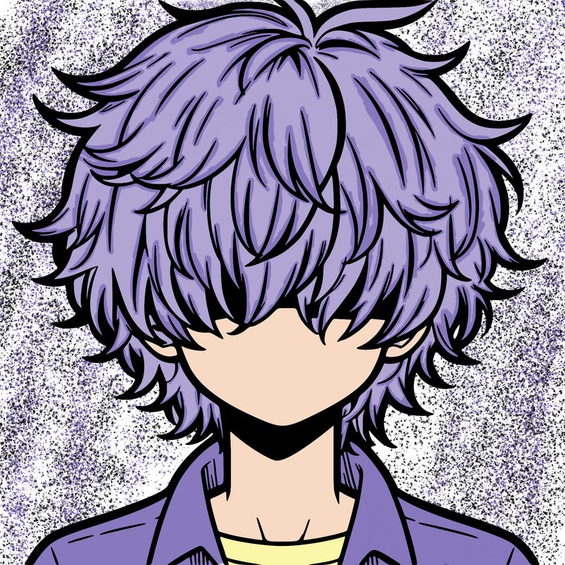 manga boy fluffy hair covering his eyes