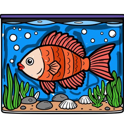 a fish in an aquarium