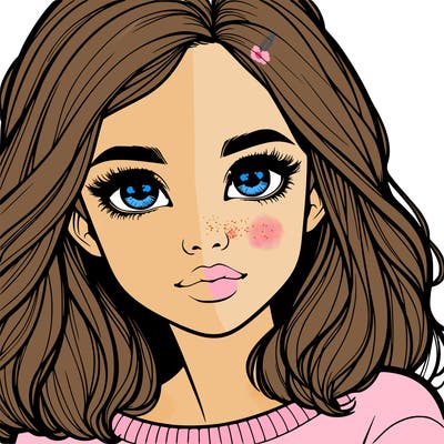 realistic girl whith cute eyes