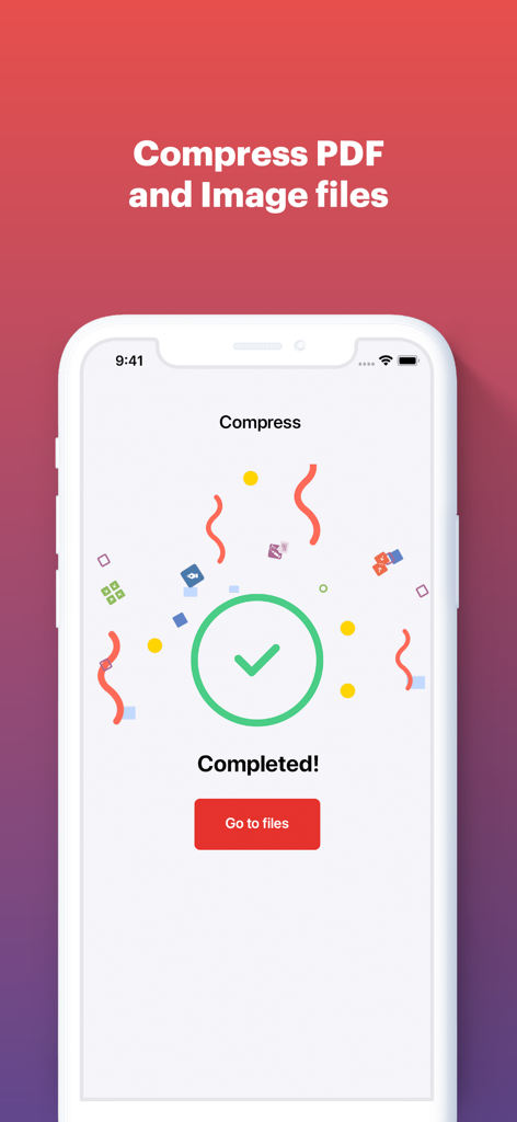iLovePDF - PDF Editor & Scan - Screen showing completed PDF compression in the iLovePDF app