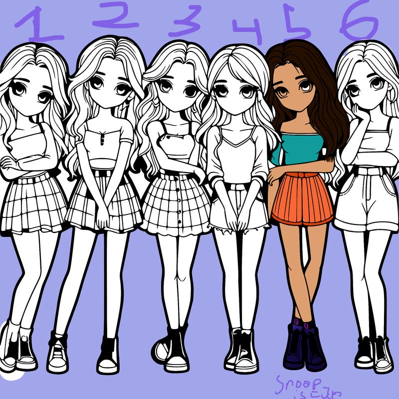 a group of girls realistic