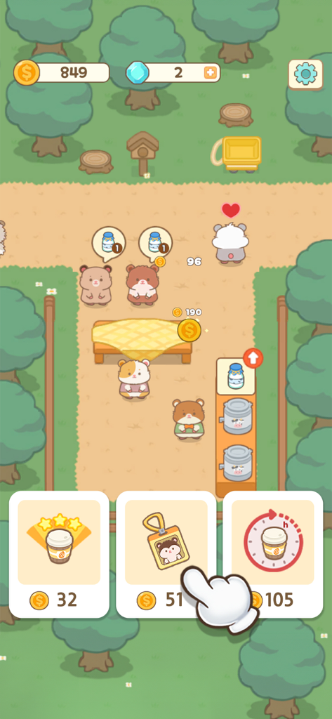 Ham's Kitchen : Cute Food Game - Chefs hamsters fofos servindo comida em um restaurante na floresta no jogo magnata ocioso Cozinha do Hamster.