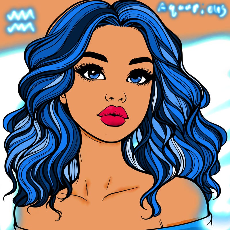 realistic girl with wavy hair and lips