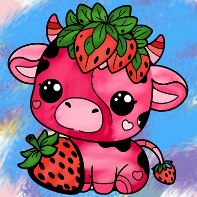 cute strawberry cow