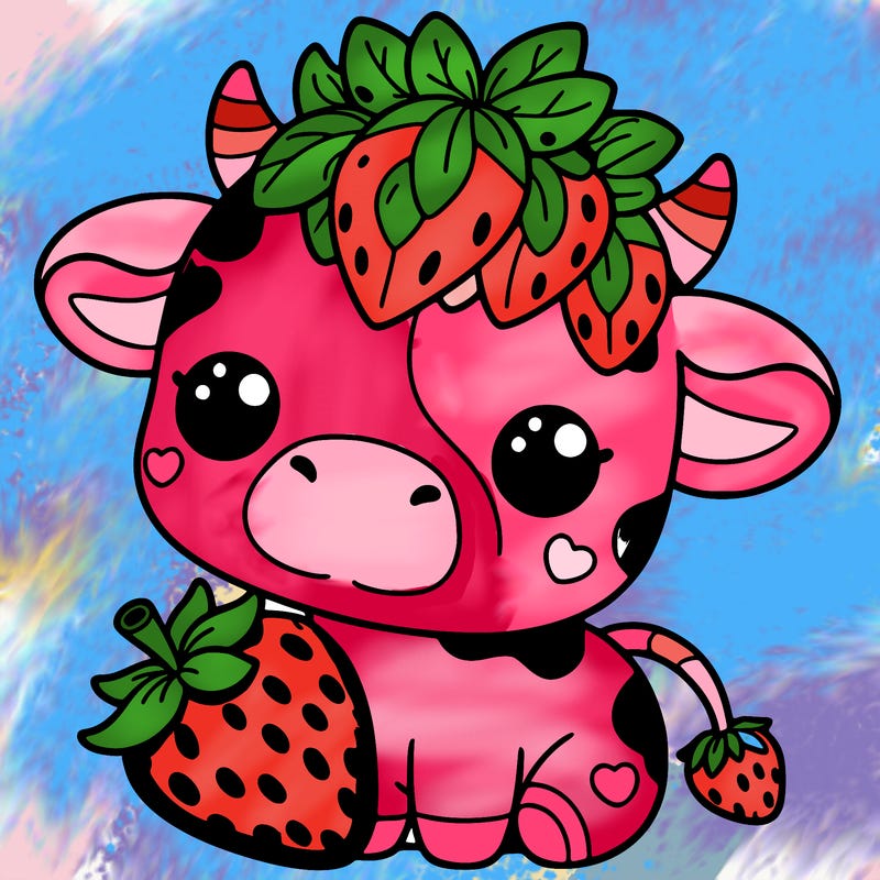 cute strawberry cow