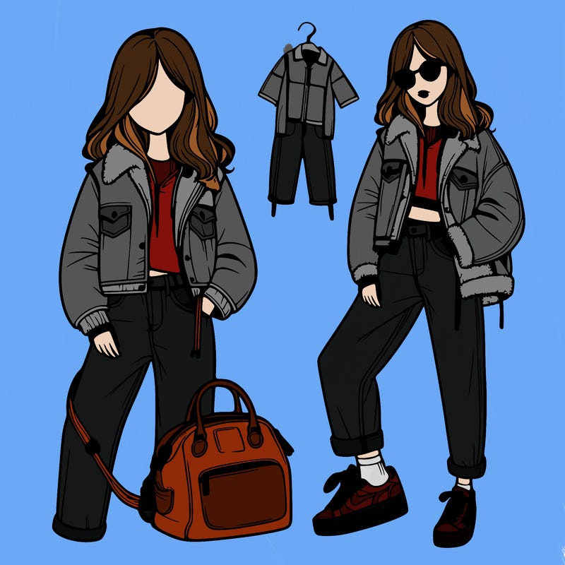 model, with cool clothes