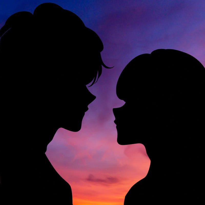 manhwa style two couple looking at each other