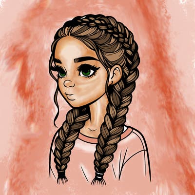realistic girl with braids