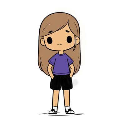 a girl standing but with no details