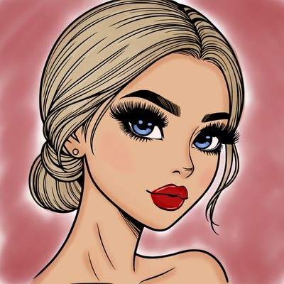 realistic girl with lashes