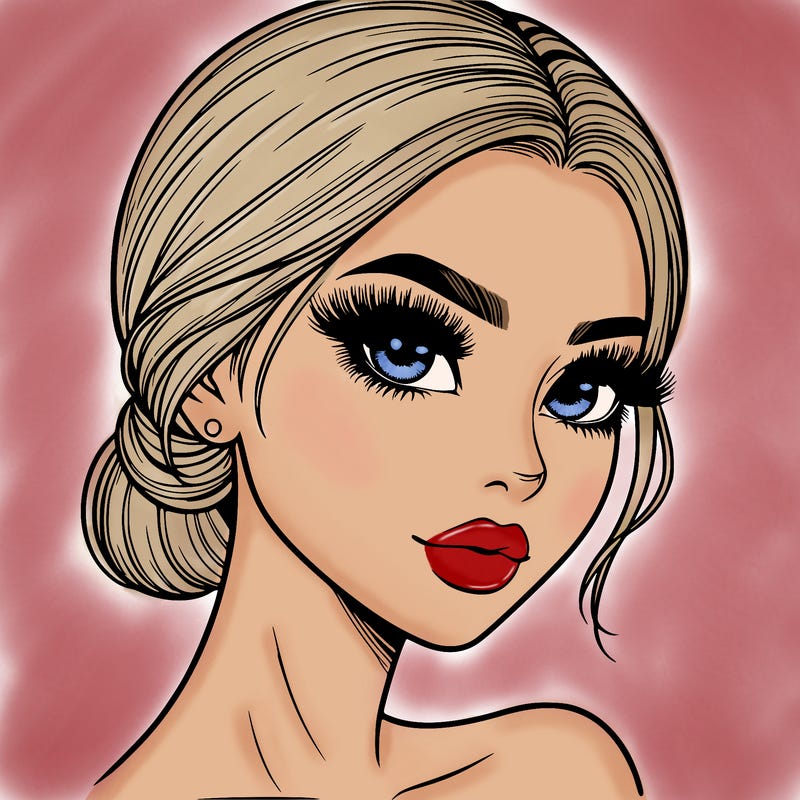 realistic girl with lashes