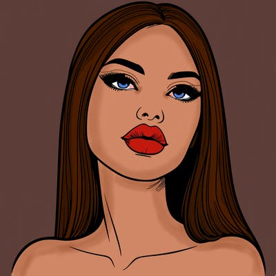 realistic woman with full lips