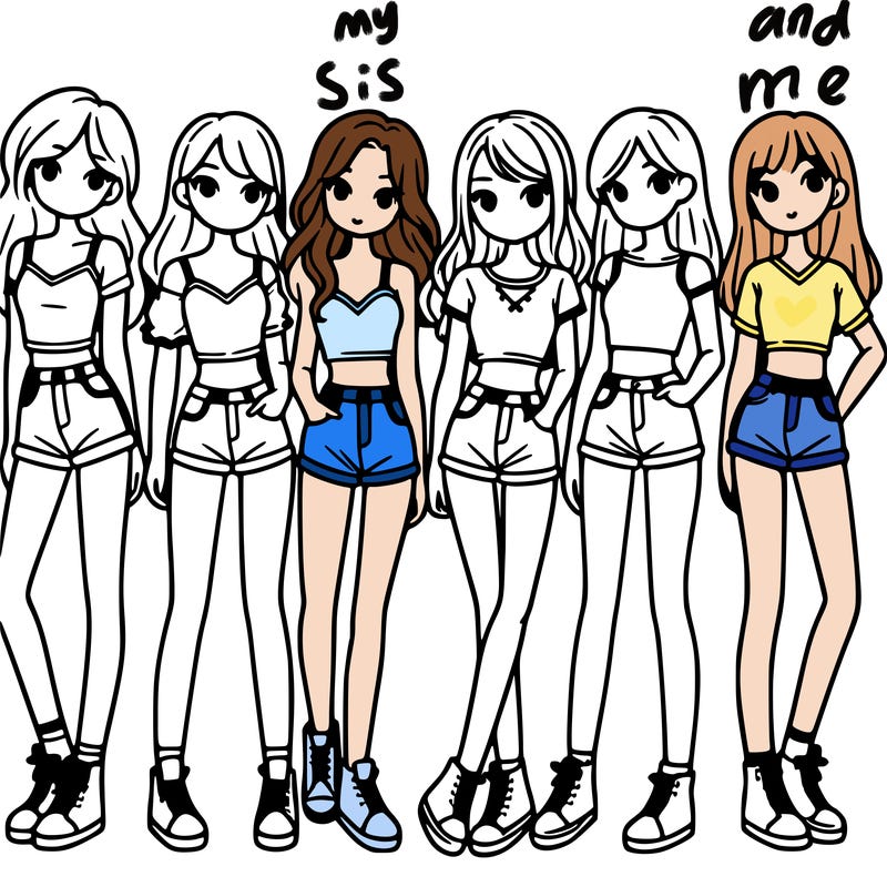 a group of girls wearing crop tops and shorts