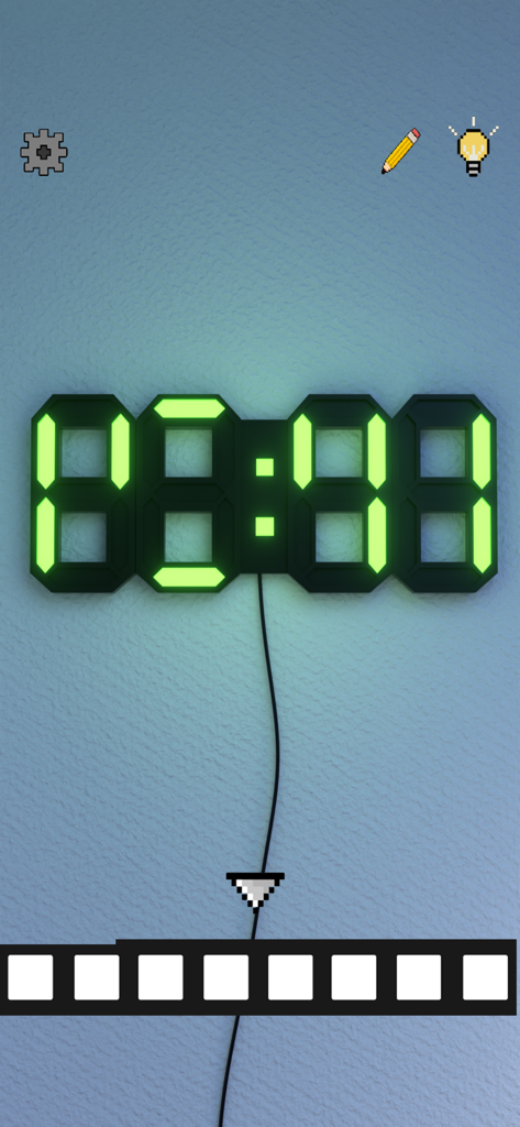 脱出ゲーム  ゲーム配信者の家から出たい - Un rompecabezas de reloj digital LED verde en una pared azul en un juego de escape temático de streamer
