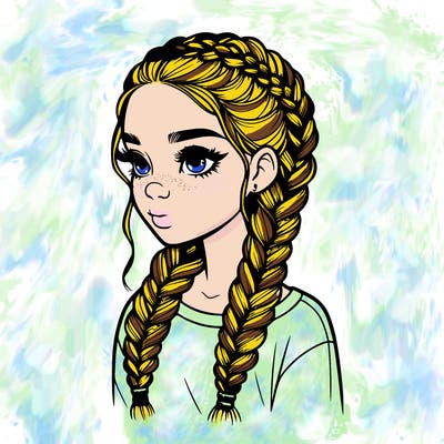 realistic girl with braids