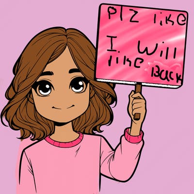 realistic girl holding up a sign