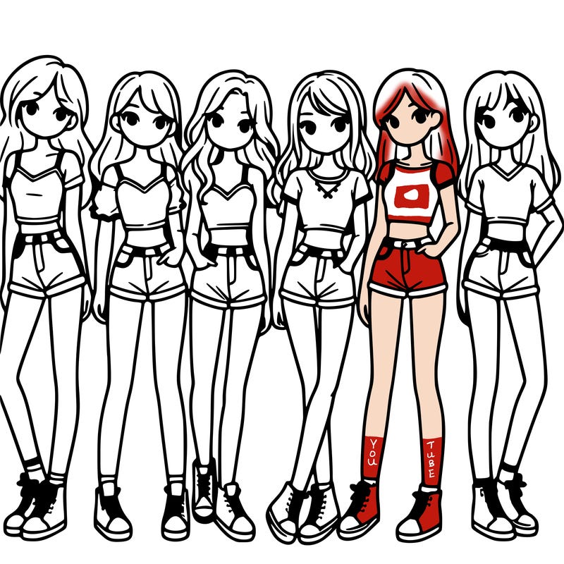 a group of girls wearing crop tops and shorts