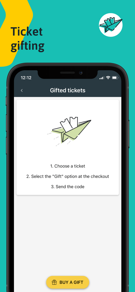 myTrip by Passenger - Schermata mobile che mostra la funzione di regalo di biglietti dell'autobus nell'app myTrip
