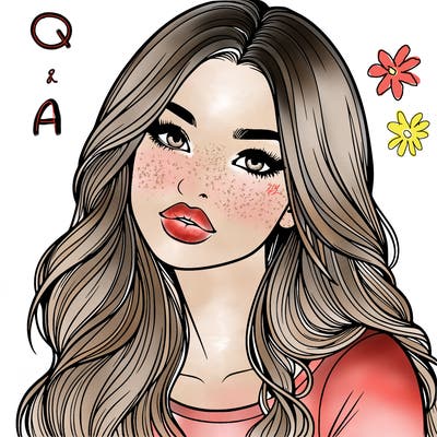 realistic girl with hair on her hair and lips