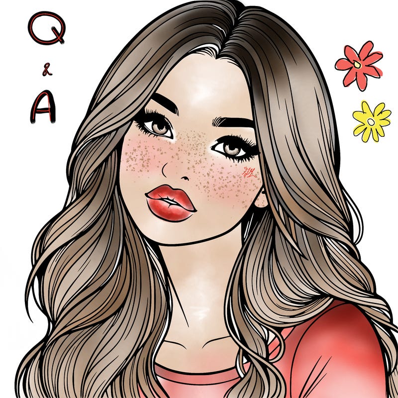 realistic girl with hair on her hair and lips