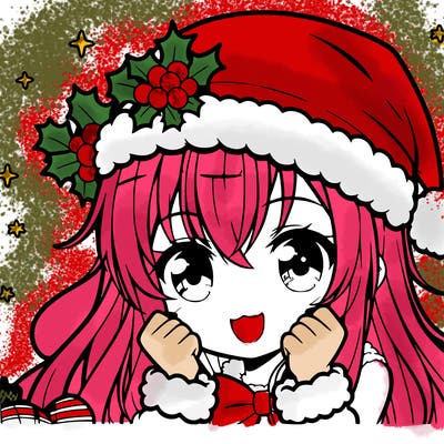anime girl christmas
