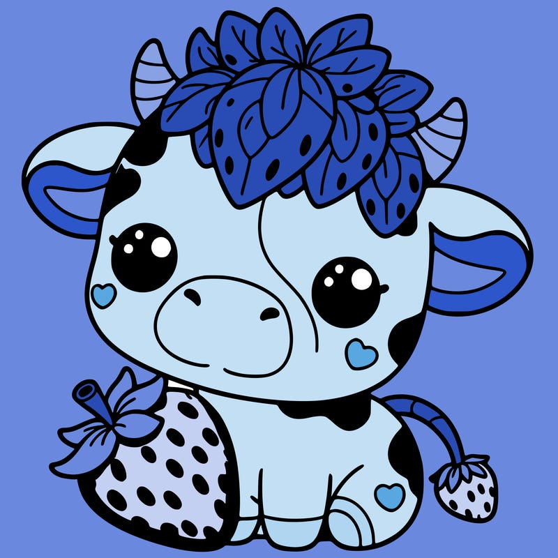 cute strawberry cow