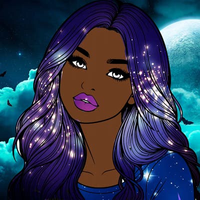 realistic girl with hair on her hair and lips