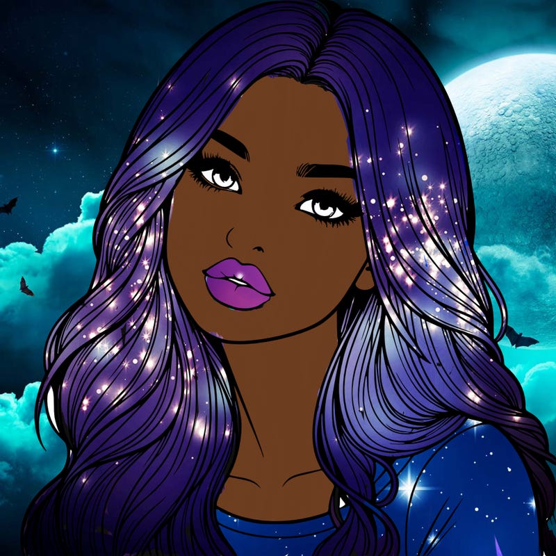 realistic girl with hair on her hair and lips